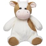 Peluche vache - m160192 - marron clair et blanc