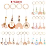 Pendentifs en bois pour d�coration de la chambre du b�b�, jouets, anneau de dentition, jouets d'allaitement, ...