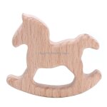 Pendentif en bois naturel en forme de cheval de troie pour bb, bijoux a faire soi - mme, anneau de ...