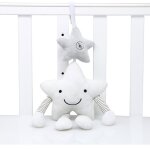Pendentif carillon eolien etoile blanc a cinq branches, carillon musical pour voiture, cloche de lit ...