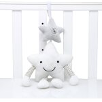 Pendentif carillon eolien etoile blanc a cinq branches, carillon musical pour voiture, cloche de lit ...
