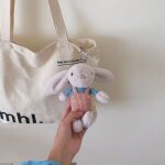 Pendentif cl lapin long oreilles en peluche avec bandoulire et jouet de lapin en peluche rose taille ...