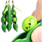 Pendentif en forme de haricot edamame, a pression infinie, en cha�ne, ornement, soulage le stress, d�compressi ...