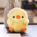 Pendentif mignon petit poulet jaune, jouet en peluche, filet, poussin rouge, mini sac, porte - cl�s