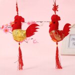Pendentif petit poulet en peluche, vent de chine, 8cm, 1 pi�ce, petites poup�es en peluche coq coq, jouet ...