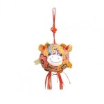 Pendentif porte - bonheur en forme ronde, imprim� de fleurs, dessin anim�, b�tail, mascotte, caf�, maison, ...