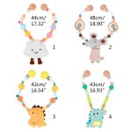 Pendentif de poussette pour b�b�, hochet, cha�ne de sucette, clip de poussette, perles de crochet pour ...