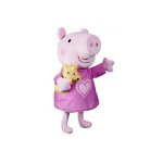 Peppa pig - peluche musicale 28 cm avec doudou ourson, rose - chante en francais - berceuse bebe - set ...