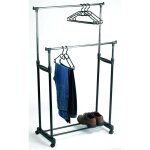 Perel portant a v�tements avec 2 barres 80x43x170 cm