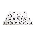 Perles anglaises en silicone avec lettres de l'alphabet, 10 pices de 12mm, de qualit alimentaire, a ...
