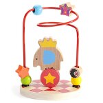 Perles en bois d'animaux autour des montagnes russes, jouets educatifs pour enfants, boulier, anneau ...