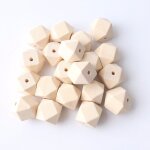 Perles en bois d'�rable 30mm, 20 pi�ces, figurine a facettes, cube octogonal, d�cor inachev�, en bois ...