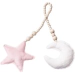 Perles en bois lune et etoile, d�coration suspendue pour berceau, mobile, chambre d'enfant