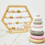 Perles de boulier en bois, artisanat naturel, dcoration de bureau a domicile, jouets educatifs pour ...