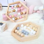 Perles de boulier en bois naturel, artisanat, jouets educatifs pour l'ducation prcoce des nourrissons, ...