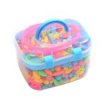 Perles de bricolage pour enfants - 550pcs ensemble d'artisanat educatif, perles en bote bleu