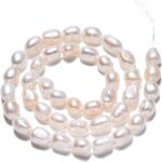 Perles de culture d'eau douce blanches de 8 a 10 mm, perles en vrac d'environ 39 a 40 perles / fil pour ... Perles de culture d'eau douce blanches de 8 a 10 mm, perles en vrac d'environ 39 a 40 perles / fil pour ...