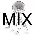 Perles de dentition en silicone sans bpa 12mm, alphabet anglais, cube lettre bb pendentif, jouet diy, ...