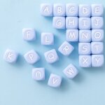 Perles lettres de l'alphabet anglais en silicone, 12mm, 10 pices, jouet de dentition personnalis pour ...