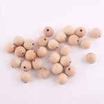 Perles rondes en bois de htre de 8mm, 40 pices, accessoires d'allaitement pour bb, anneau de dentition ...