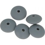 Perles en silicone id�al attache t�tine b�b� gris 12x7 mm 5 pi�ces