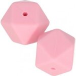 Perles en silicone id�al attache t�tine b�b� rose 17 mm 2 pi�ces