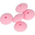 Perles en silicone id�al attache t�tine hexagone rose 12x7 mm 5 pi�ces