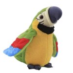 Perroquet en peluche parlant ��lectrique, jouet oiseau flexible et ajustable, animal en peluche vert ...