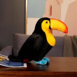 Perroquet en peluche poupe oiseau color poupe de chiffon ornements de zoo style 3 - toucan - 25cm ...