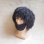 Perruque barbe chapeaux hobo mad scientist caveman fait  la main tricot chaud hiver casquettes hommes ...
