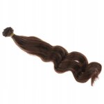 Perruques bouclées pour poupées de mode en cheveux de fil haute température, postiche châtain Perruques bouclées pour poupées de mode en cheveux de fil haute température, postiche châtain