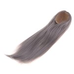 Perruque a cheveux longs et lisses pour homme, accessoire de poupe avec articulations, couleur grise, ...