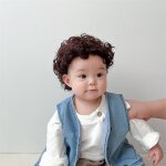 Perruque de cosplay pour bb garon et fille, accessoires de cheveux mignons, chapeau, postiche, nouvel ...