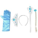 Perruque pour enfants, 4 pices, accessoires pour cheveux de princesse, gant baguette magique, intressant, ...