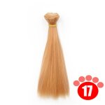 Perruques de poupe brunes a front court, 15cm, cheveux longs et lisses, accessoires de poupe en fiber ...