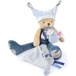 Les petits futs - doudou pantin ours bleu 3 histoiresbleu - 35cm - cadeau naissance - dc4062