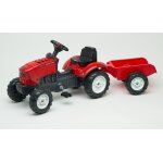 Les petits jardiniers tracteur a p�dales supercharger rouge avec capot ouvrant et remorque