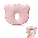Petit oreiller en mousse a mmoire de forme en forme d'ours pour bb - coton bio, prvention du syndrome ...