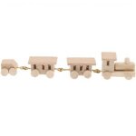 Le petit train miniature des lutins en bois (9x1x1. 5cm) - rico design bois