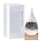 Petite boule de cristal en forme de goutte d'eau en verre temp�te, station m�t�o en verre temp�te, cadeaux ...