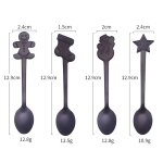 Petite cuill�re a th� en acier inoxydable 4 pi�ces / ensemble, vaisselle de no�l, cuill�res a caf�, cuill�re ...