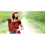 Petite echarpe sans noeud - fauve / rouge Petite echarpe sans noeud - fauve / rouge