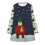 Petites filles robe de noël cadeaux pull robe a manches longues - enfants - m - femme Petites filles robe de noël cadeaux pull robe a manches longues - enfants - m - femme