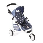 Petite poussette de jogging lola pour poup�es bleu marine avec �toiles