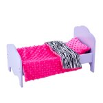 Petite princesse - lit de poupe de 45 cm violet et linge zbre td - 11929 - 1h