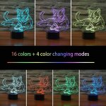 Petite veilleuse 3d colore a led avec tlcommande tactile, usb, luminaire cratif de bureau, idal ...