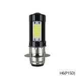 Phare led pour motocyclette h4 ba20d p15d - h6, feux de croisement et de route blancs, ampoules antibrouillard ...