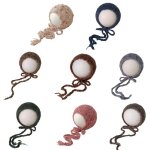 Photographie posant des accessoires au crochet tricot� chapeau b�b� nourrissons bonnets casquette p31b ...