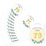 Photophore d�coratif de table 70e anniversaire homme femme, 12 pi�ces vert eucalyptus d�coration de table ...