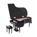 Modèles de piano 1:6 avec accessoires de tabouret jouet noir Modèles de piano 1:6 avec accessoires de tabouret jouet noir